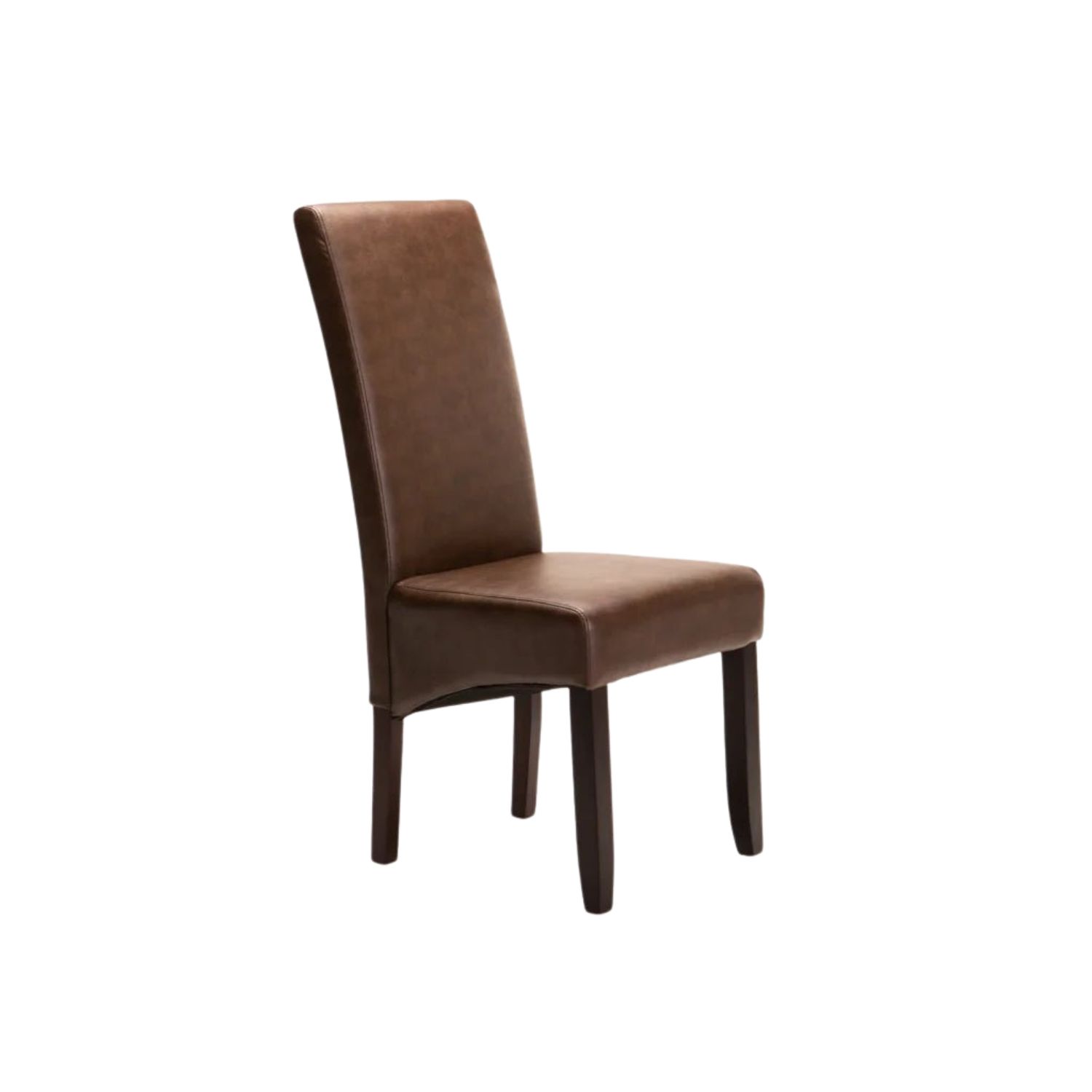 Leather Touch Dining Chair with Wood Frame - Walnut