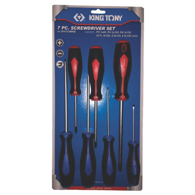 King Tony - Screwdriver Set 7 Piece Blister Card