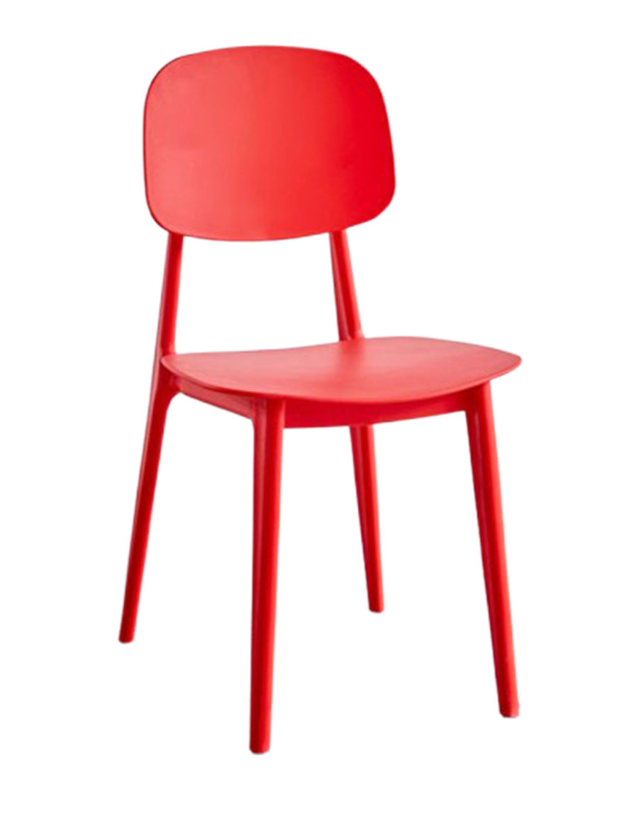 Modern Minimalist PP Dining Chair- RED