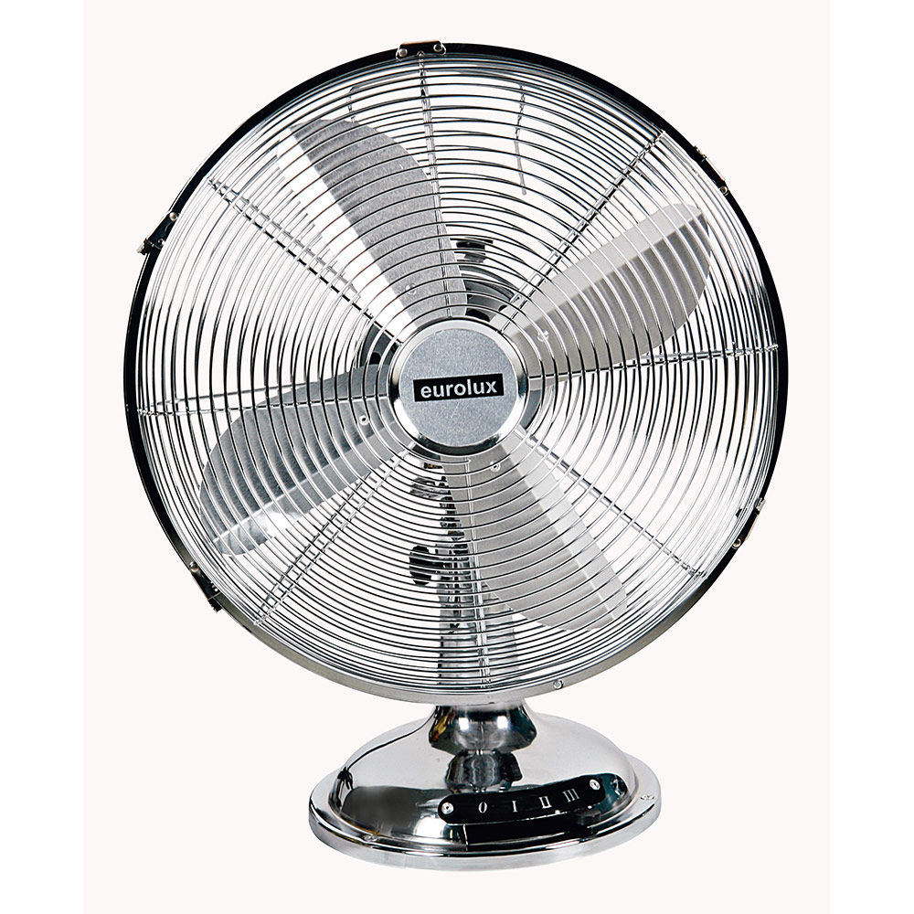 Eurolux Desk Fan 4 Blades Satin Chrome
