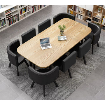 Nordic Style (MDF) Dining Table Set 9PC  (BROWN&BLACK)