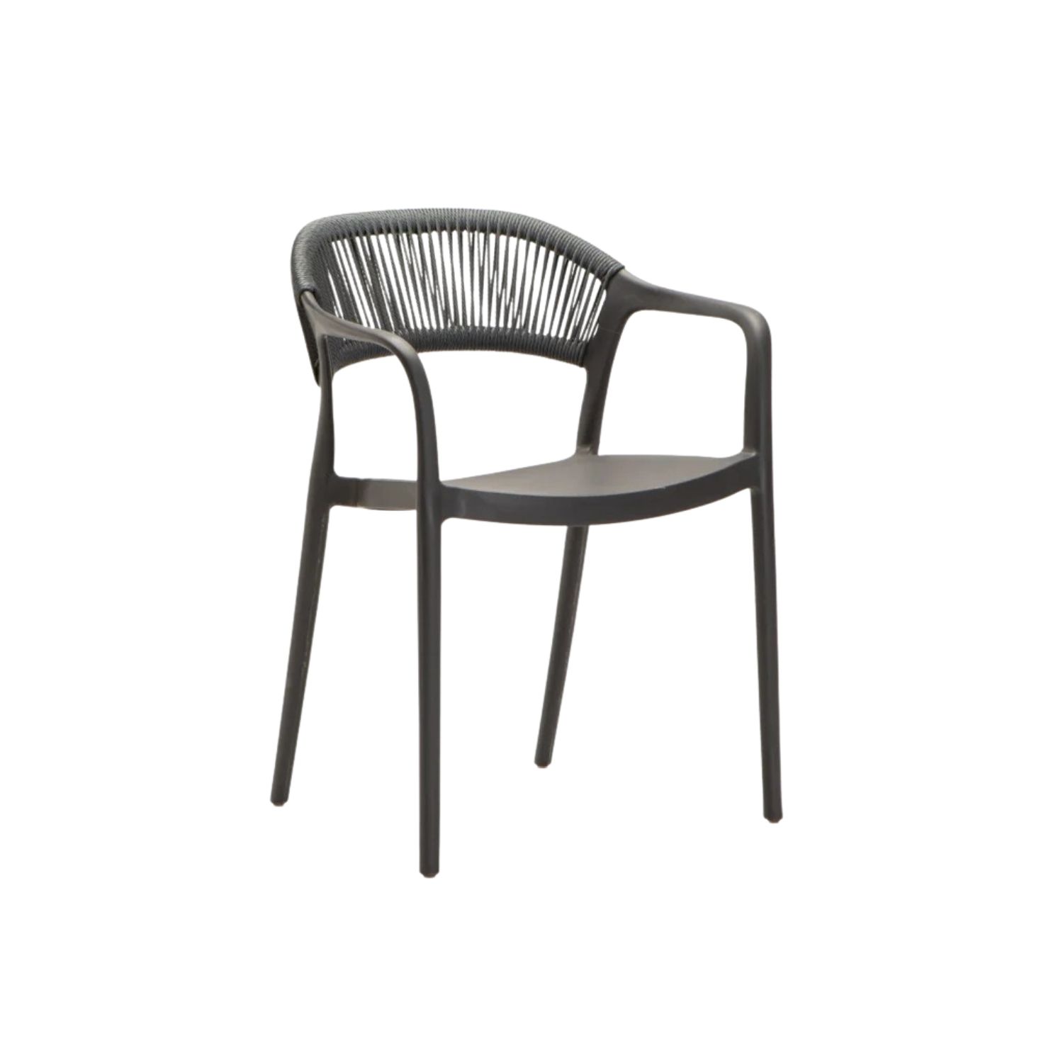 Dark Grey Outdoor Rope Dining Chair