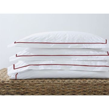 Rey's Fine Linen - Egyptian Collection - Oxford Satin Stitch Duvet Cover -Red Pear-King(06 Set)