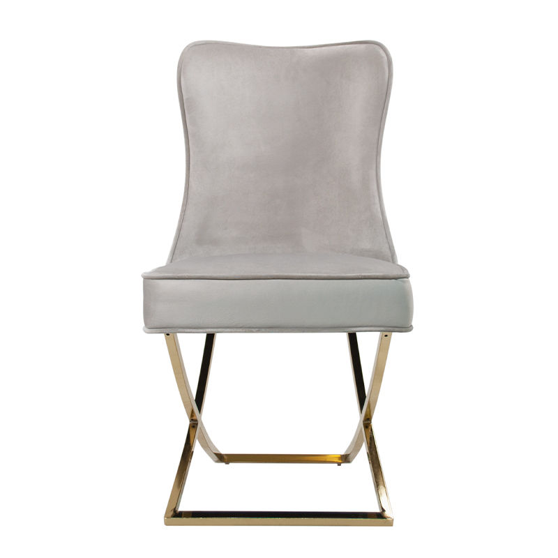 Daniela Velvet Dining Chair-Grey