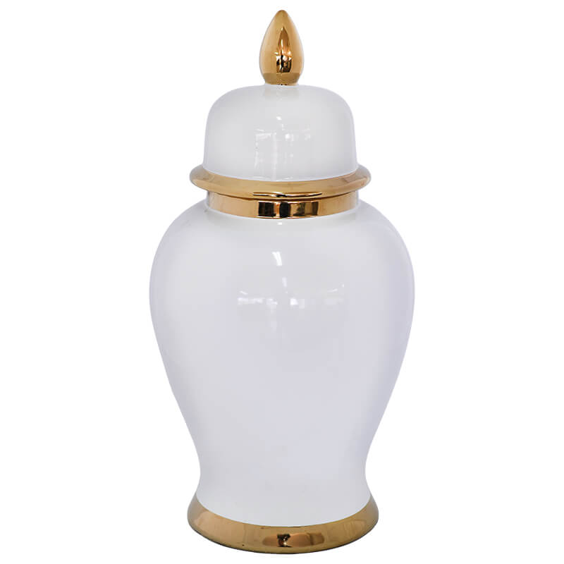 White & Gold Classic Ginger Jar 40cm