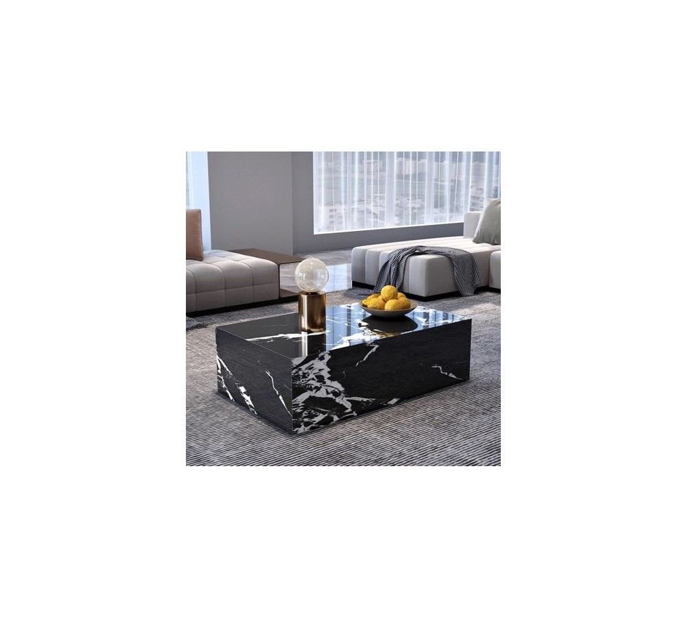 Modern Simple Sintered Stone Marble Coffee Table - Black