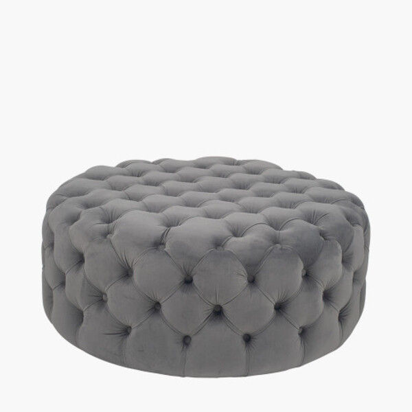 Rene Round Ottoman - Grey