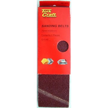 Sanding Belt 75 X 533Mm 40Grit 2/Pack