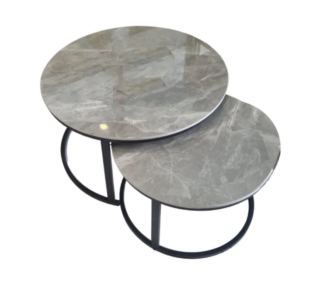 EFURN- Halo Nesting Coffee Table in Grey & Black