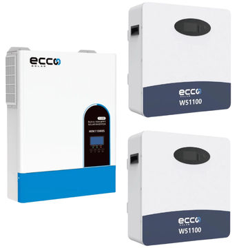 ECCO 11KVA  11000W Pure Sine Wave MPPT Inverter with 2x Battery Lithium 51.2v 100ah