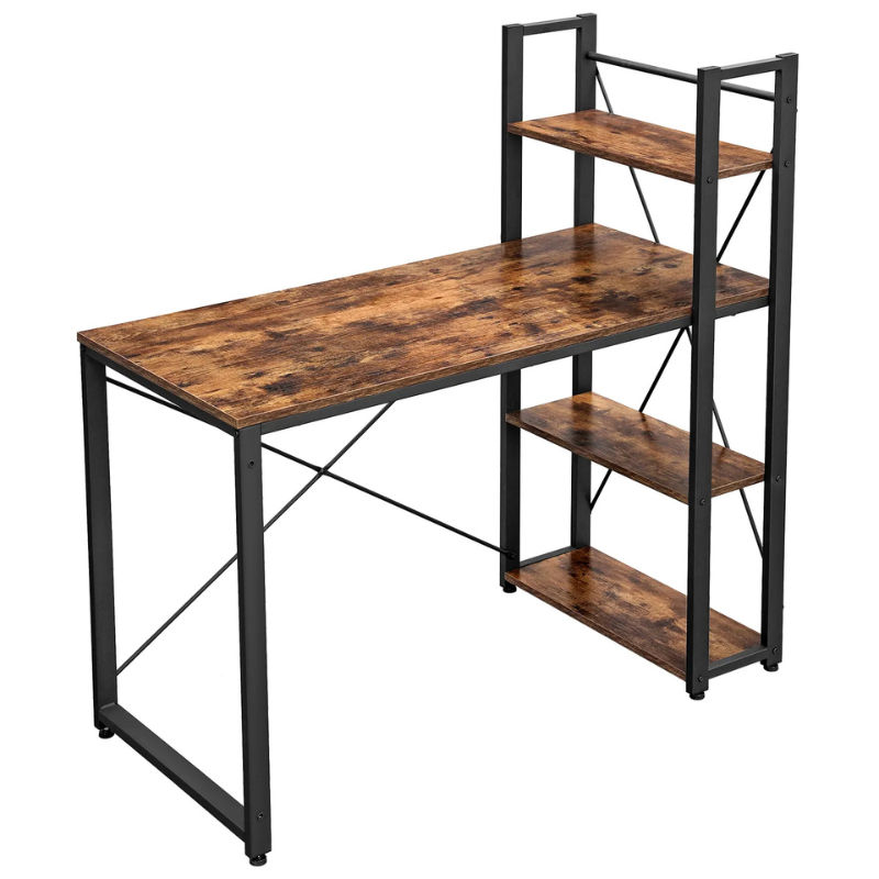 GOF Furniture – Ezra Computer Desk with Storage Shelves
