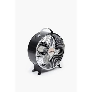 SALTON RETRO FAN – 20cm Vintage-Style Metal Desk Fan (Black)