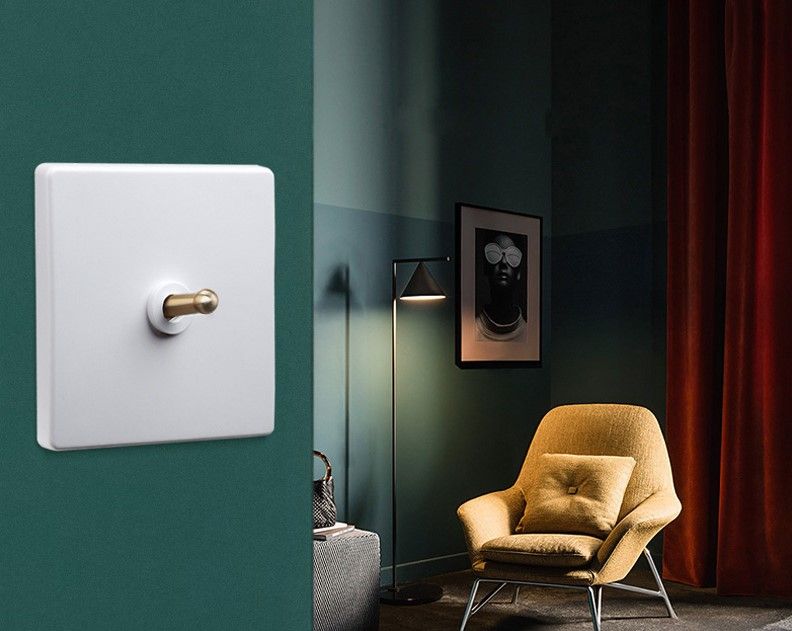Classic White with Brass Toggle, 1 Lever