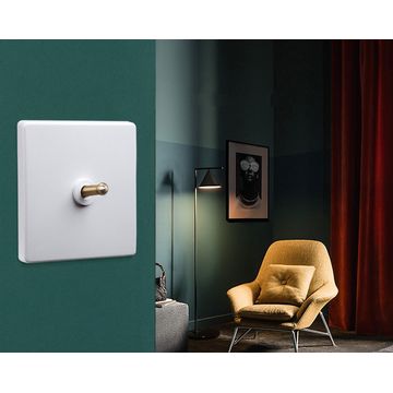 Classic White with Brass Toggle, 1 Lever