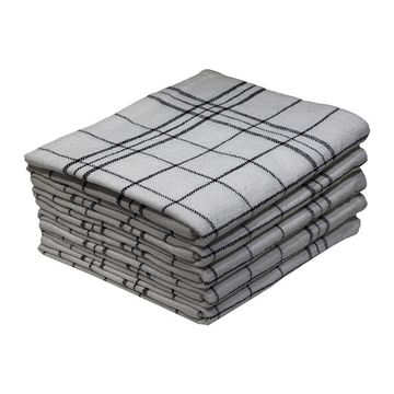 Bunty's Kitchen Towel - Design 2182 - 053x076cms - (05 Pc Pack) - Checks - Jet Black