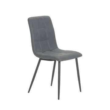 Vividitto - Belo Leather Touch Dining Chair -Grey