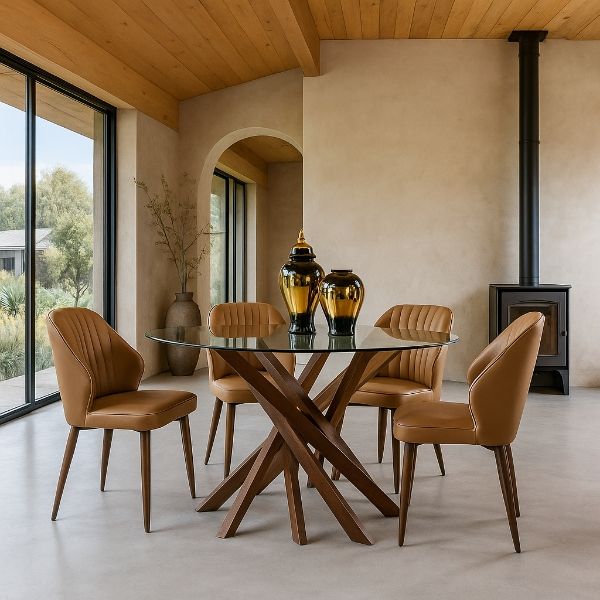 KC Furn -Tyra Walnut Dining Set