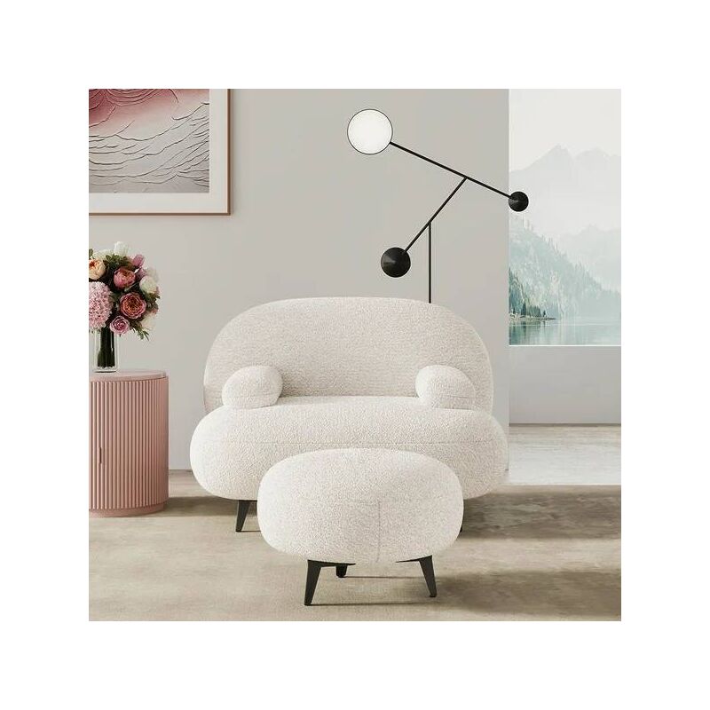 Alicia Armchair with Ottoman + 3 Free Cushions