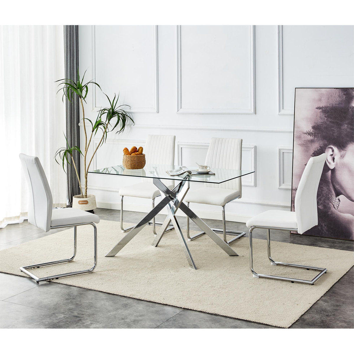 Prestige Home - Wendy 6 Seater Dining Set with White Chairs