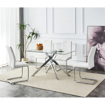Prestige Home - Wendy 6 Seater Dining Set with White Chairs