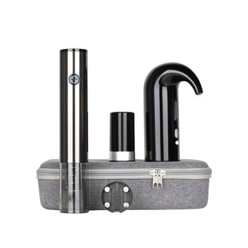 Modern Wine Opener Gift Set With Auto Decanter, Aerator & Stopper