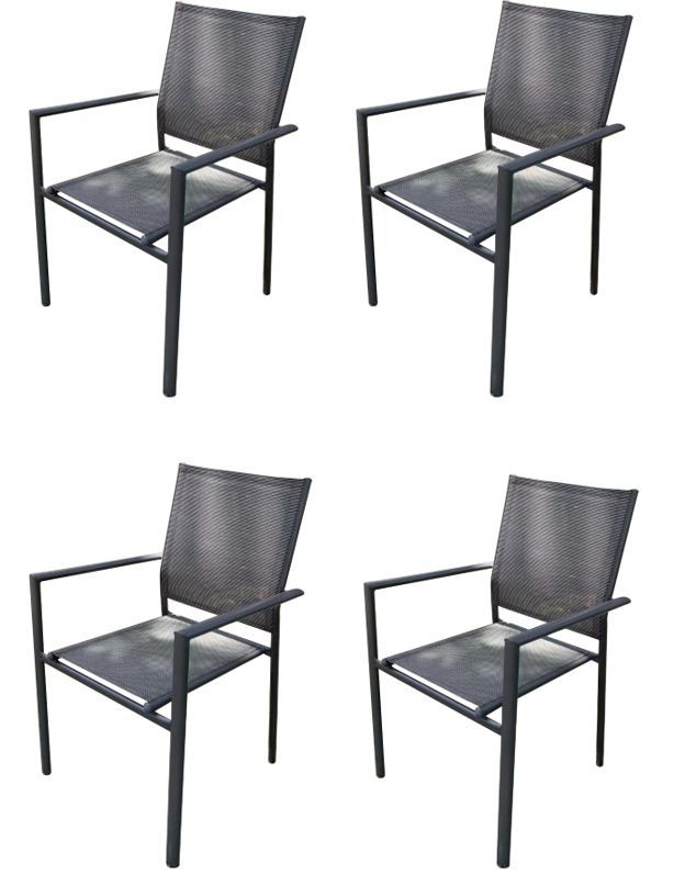 Sagull Textilene Stackable Patio Dinner Chair Set of 4