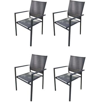 Sagull Textilene Stackable Patio Dinner Chair Set of 4