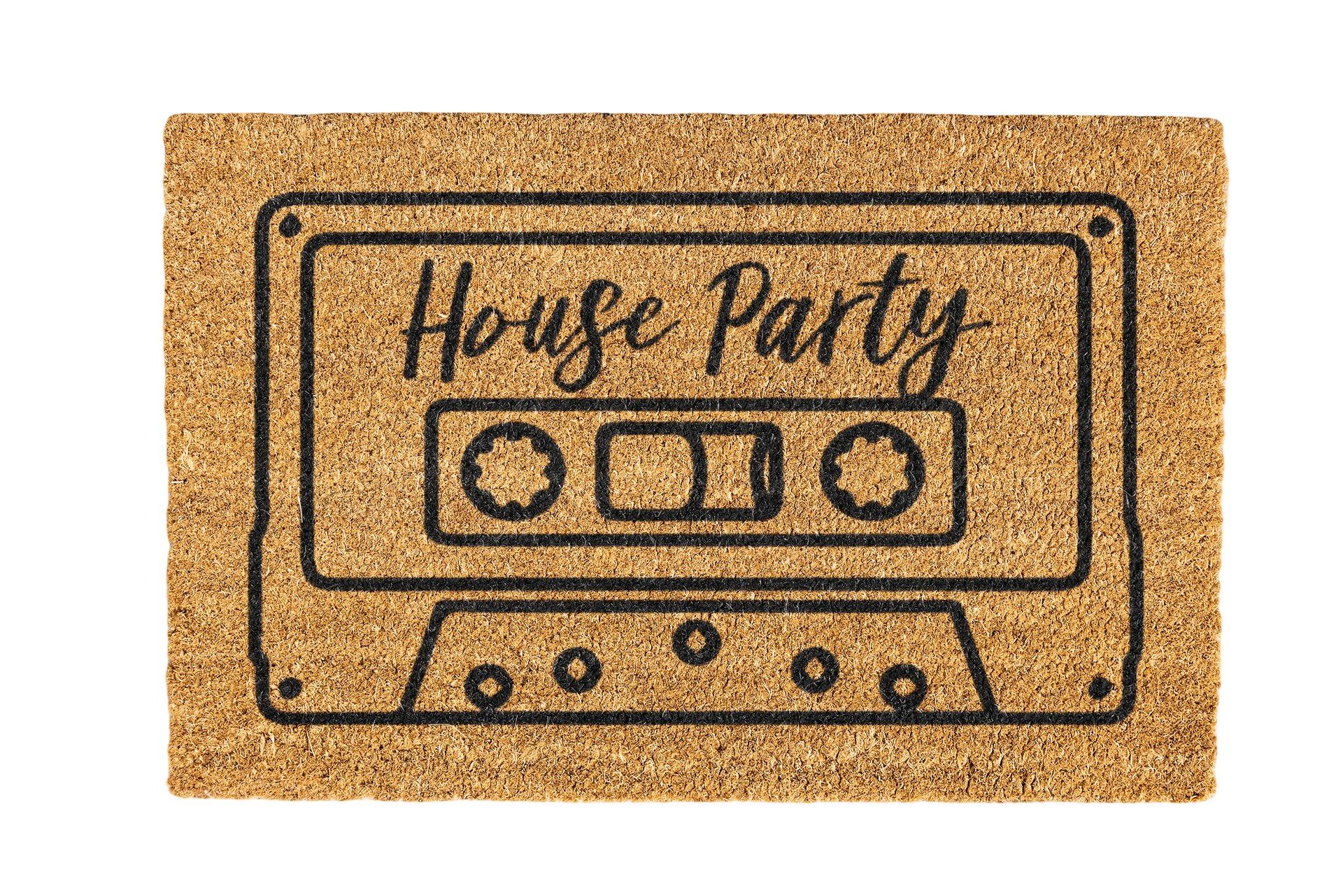 House Party Coir Doormat Design 700 x 400mm
