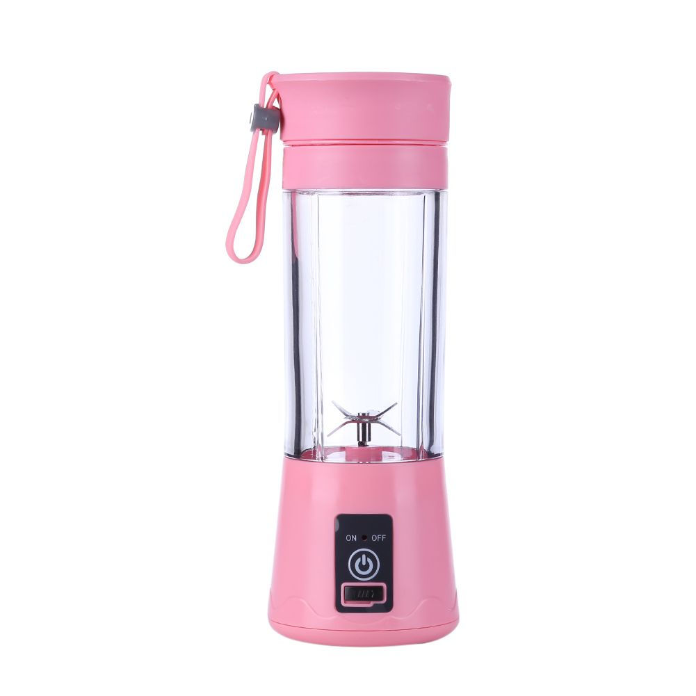 380ml Portable Electric Blender, USB Rechargeable Smoothie Blender BL-24 - Pink 2000 W Juicer 1 Jar, Pink