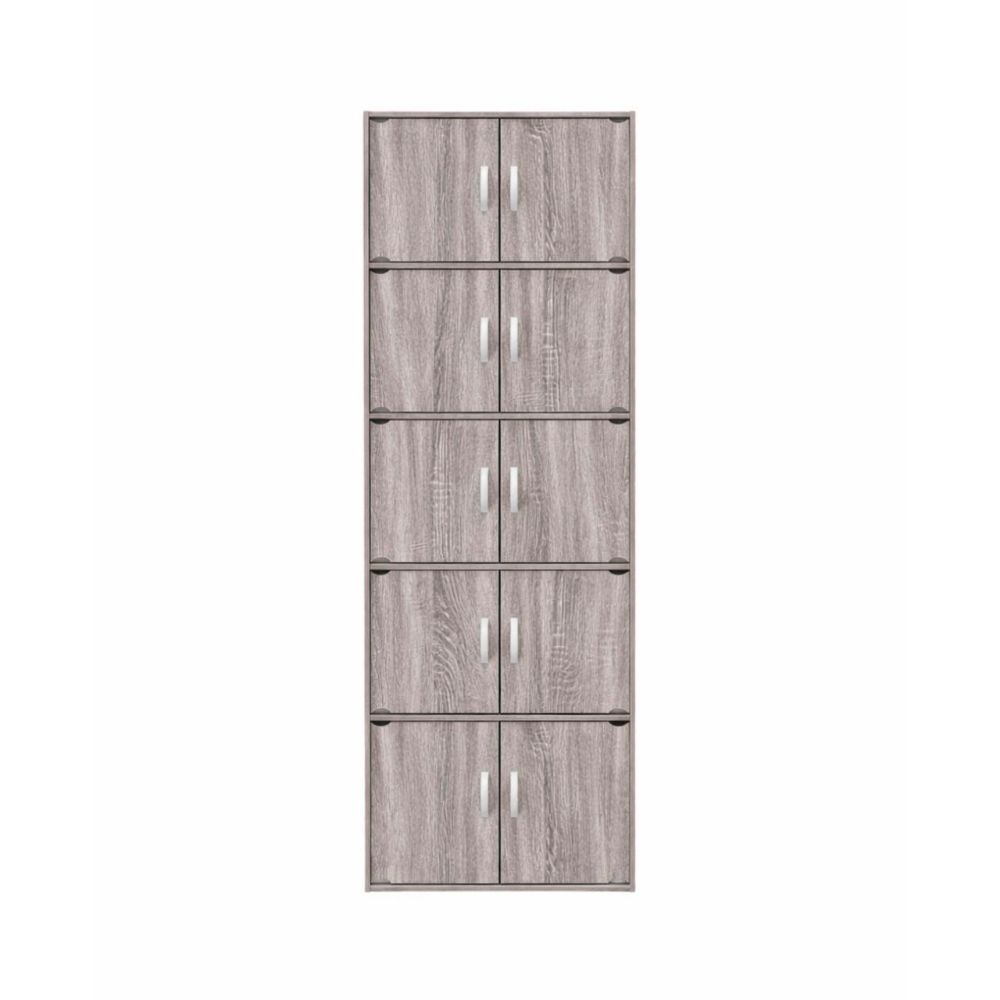 10 Door Storage Cabinet 60cm – Tall Narrow Wooden Organiser for Home & Office