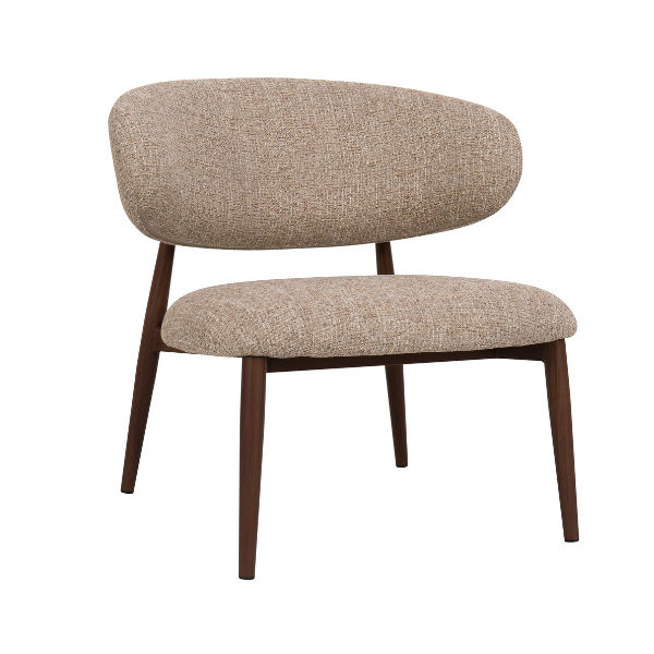 Chair Crazy Lucien Occasional Chair Walnut Metal Frame Taupe Fabric