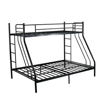 Modern Industrial Twin-over-Full Metal Bunk Bed