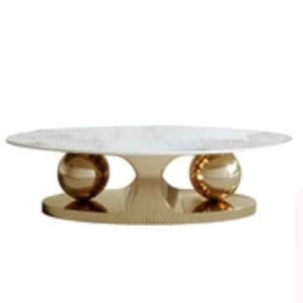 Marble table with gold design
