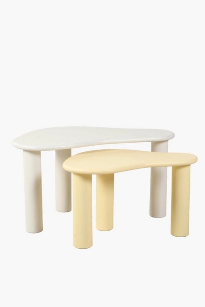 WHIMSY NESTED SIDE TABLES 2-Piece Set Organic Sculptural Design