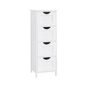 White 4-Drawer Storage Cabinet – Compact Organizer for Any Space