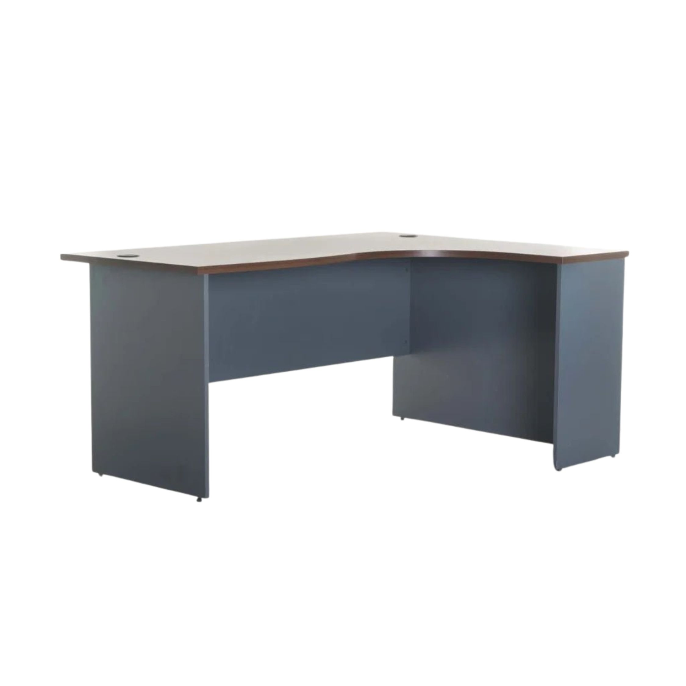 L-Shaped Corner Desk with Durable Melamine Top - Walnut