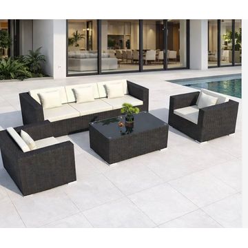DecorMama Sable 4-Piece Patio Lounge Set – Outdoor Garden Seating
