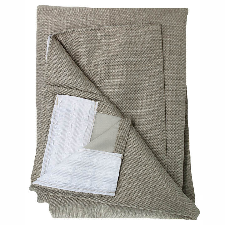 Matoc Readymade Curtain -Weave Dimout -SelfLined -Sand -Taped -265cm W x 250cm H
