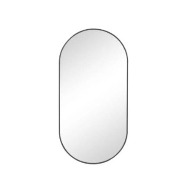 Black oval mirror - 1000mm by 500mm