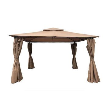 Seagull Garden Pavillion Gazebo With Side Walls 3 x 4m Beige