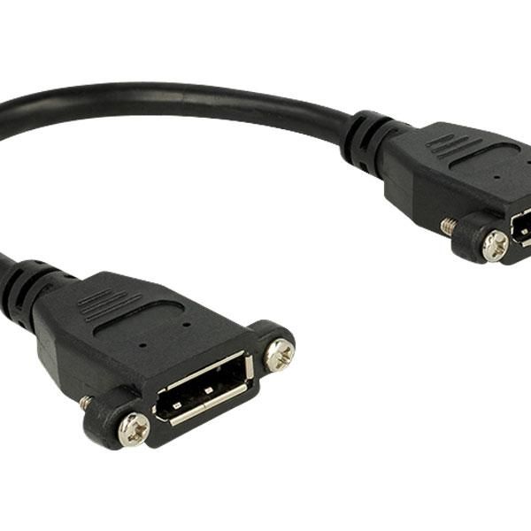 Delock Cable Displayport 1.2 Female - Displayport Female Panel Mount 4K 60 Hz