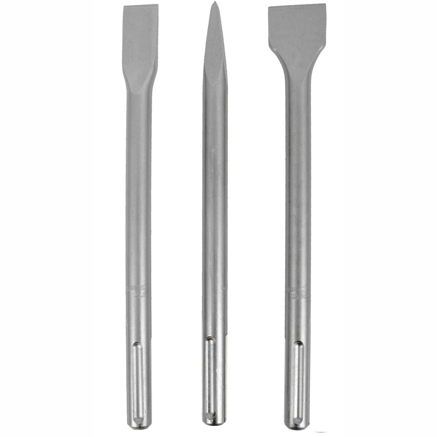 Sds Max Chisel 3Pc Set 18X300Mm Pointed 18X300X25Mm Flat 18X300X40Mm