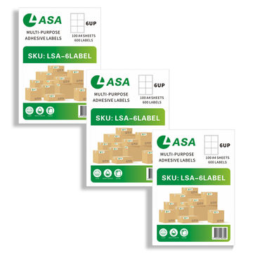 6 UP 100 A4 SHEETS BARCODE ADHESIVE LABEL PACK OF 3