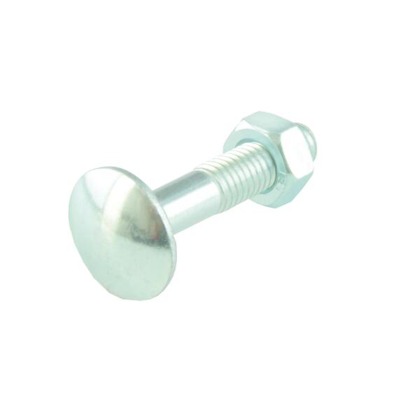 Carraige bolt and nut zinc plated 8.0x80mm 15pc box standers