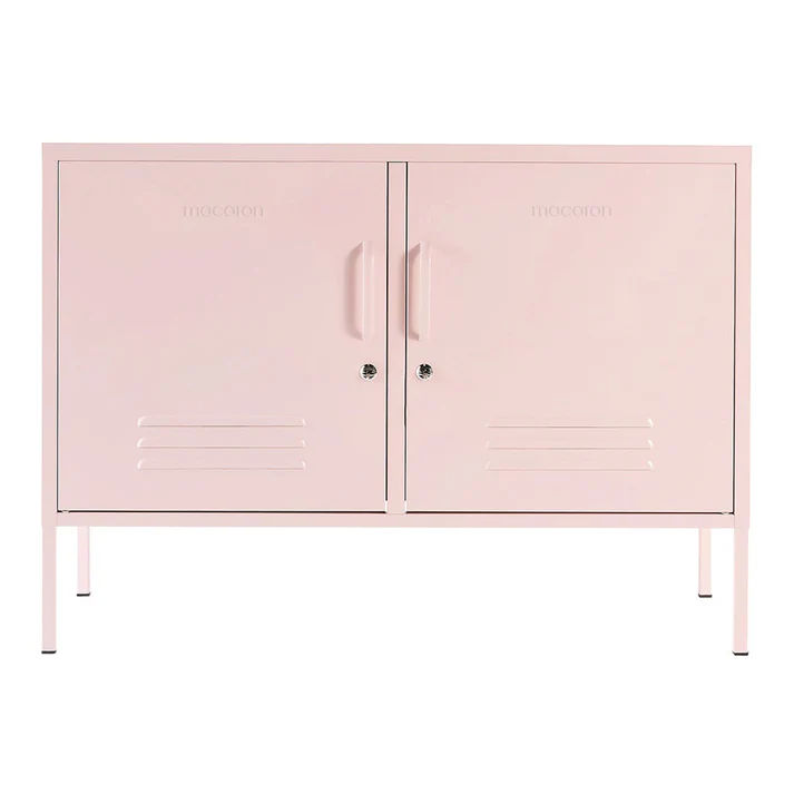 Steel Swing Door TV Stand Locker Lowdown Storage Cabinet - Peach Pink