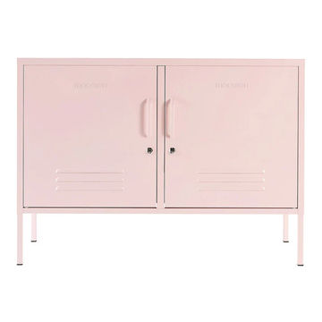 Steel Swing Door TV Stand Locker Lowdown Storage Cabinet - Peach Pink