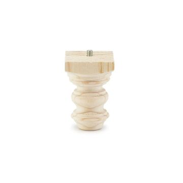 Classic Short Leg, H100 x 65mm x 65mm, Raw Pine, M8 Bolt (4 Pack) BY WOODLY