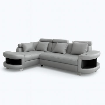 Maggie L Shape Corner Sofa-PU Grey