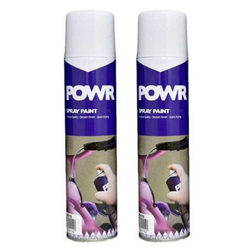 POWR Spray Paint Matt White 300ml ( 2 Pack )