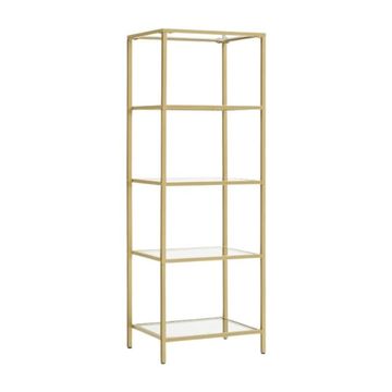 Bragg York 5-Tier Glass Display Table, Gold